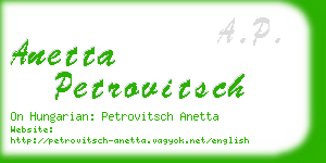anetta petrovitsch business card